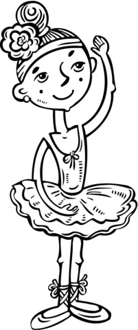 Little Girl Ballerina Coloring Page